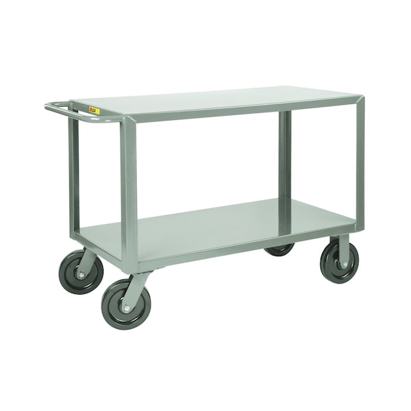 Utility Cart, 12 ga. Steel, 5000 lb Load Capacity, 2 Shelves, 42" L, 24-1/2" W